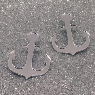 Σκουλαρίκια Anchor Ασημί