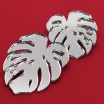 Σκουλαρίκια Monstera Ασημί