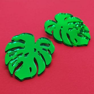Σκουλαρίκια Monstera Πράσινο